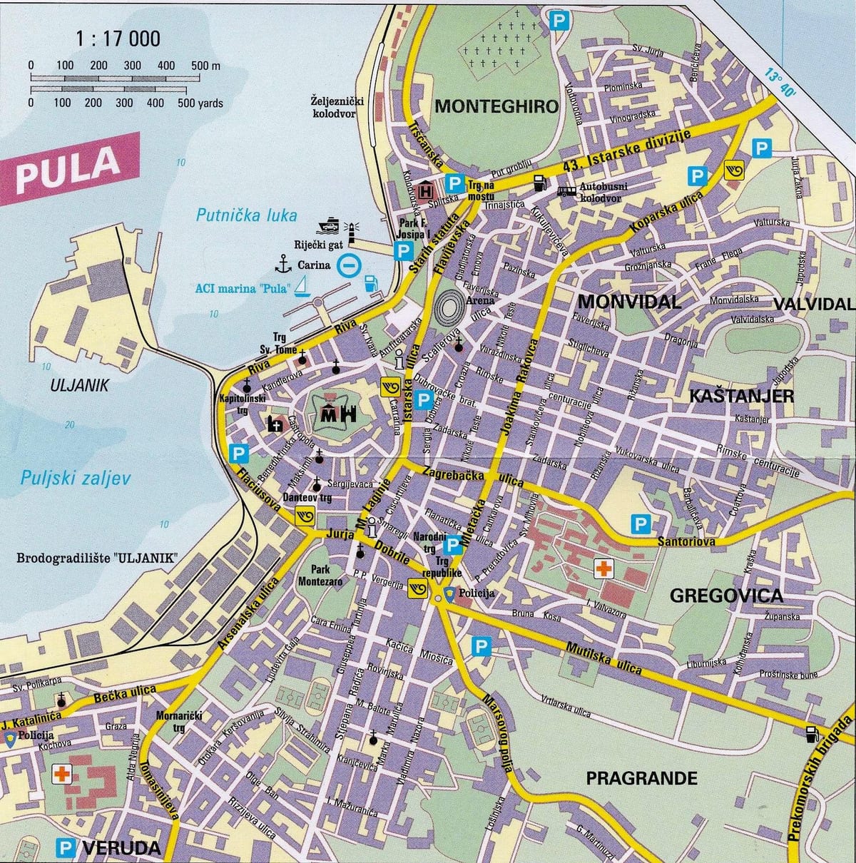 аялал жуулчлалын газрын зураг pula хорват
