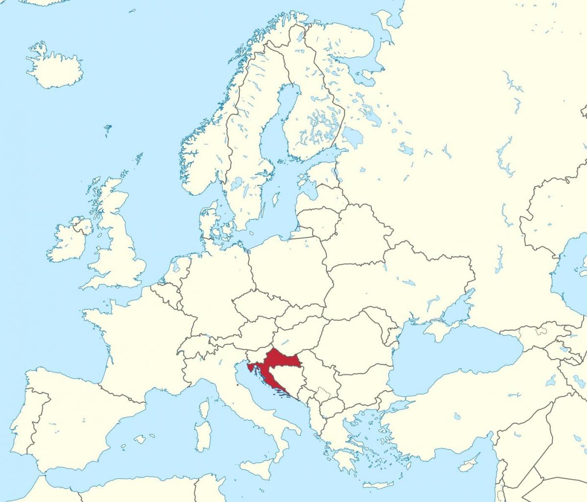 хорват дахь европын газрын зураг