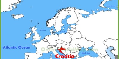 Хорват байршил дээр дэлхийн газрын зураг