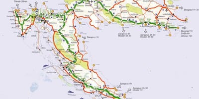 Дэлгэрэнгүй авто замын газрын зураг нь хорват